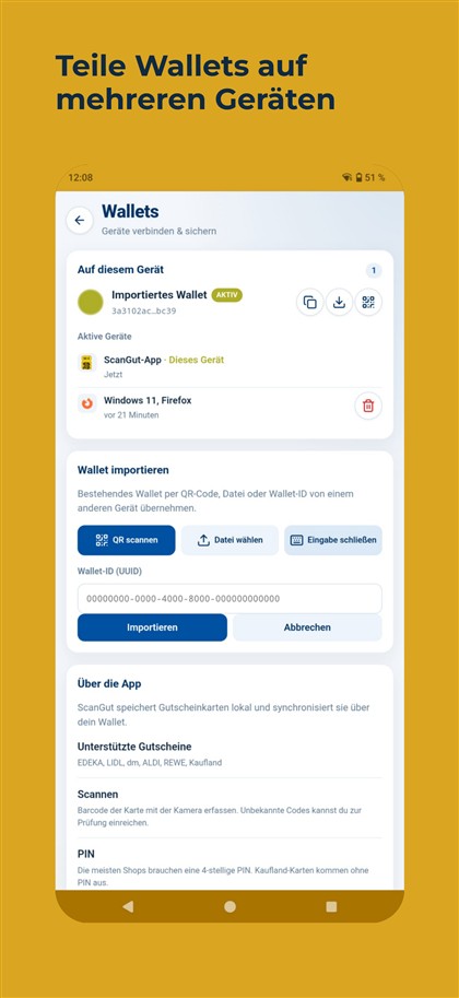 ScanGut App: Startbildschirm
