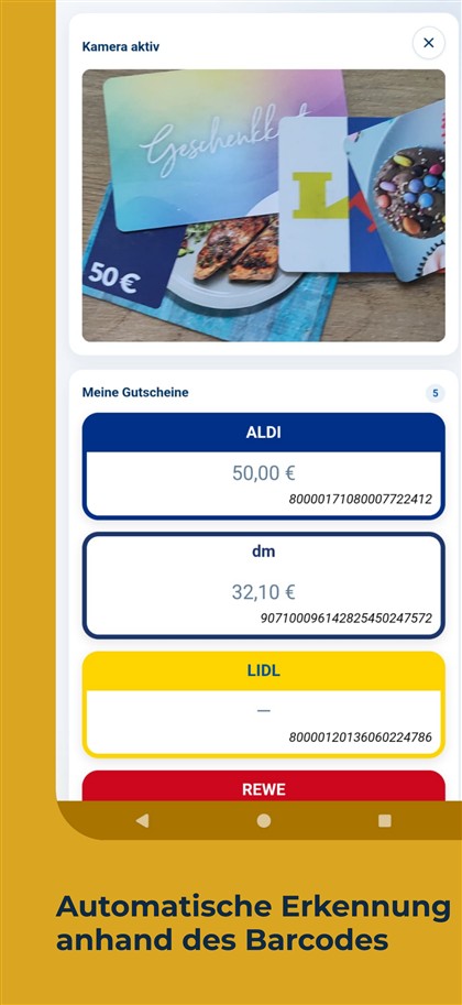 ScanGut App: Gutscheinliste